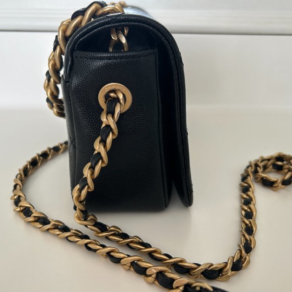 CHANEL SMALL FASHION THERAPY FLAP BAG IN BLACK CAVIAR WITH GHW - Picture 7 of 16